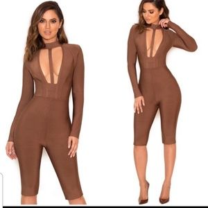 House of CB Knee Length Bandage Jumpsuit Romper